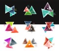 Collection of triangle web boxes - banners, business backgrounds, presentations Royalty Free Stock Photo