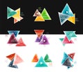 Collection of triangle web boxes - banners, business backgrounds, presentations Royalty Free Stock Photo