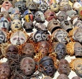 Collection tribal primitive African masks, Namibia Royalty Free Stock Photo