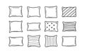 Doodle Style Pillow Assortment cushion bedding AI-Generated Royalty Free Stock Photo