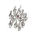 Treble clefs set