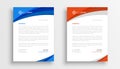 collection of two professional letterhead template a formal document Royalty Free Stock Photo