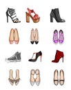 Collection of types of shoes