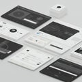 A collection of UI design mockups is displayed, featuring various interface elements Royalty Free Stock Photo
