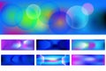 collection of unique liquid bubble shapes abstract backgrounds on gradient with glossy design light Royalty Free Stock Photo