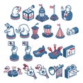 Collection of us election icons. Vector illustration decorative design