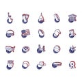 Collection of us general icons. Vector illustration decorative design