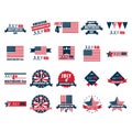 collection of us independence day icons. Vector illustration decorative design Royalty Free Stock Photo