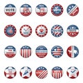 collection of usa election badges. Vector illustration decorative background design