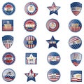 collection of usa election labels. Vector illustration decorative background design Royalty Free Stock Photo