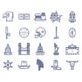 Collection of USA icons. Vector illustration decorative design Royalty Free Stock Photo