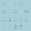 Collection of USA monuments. Vector illustration decorative design