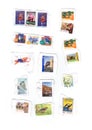 Collection of used Australian stamps Royalty Free Stock Photo