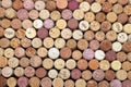 Collection of used wine corks from different varieties of wine Royalty Free Stock Photo