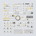 Collection of User Interface Elements Slider Toggle Clock Keyboard Digital Display sliders Royalty Free Stock Photo