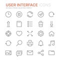 Collection of user interface related line icons