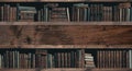 Collection of valuable ancient books on a bookshelf