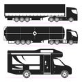 Collection of Variety City Bus Vectors Silhouettes Royalty Free Stock Photo