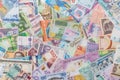 Collection of the variety currency and banknotes Royalty Free Stock Photo