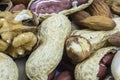 Assortment of variety of nuts close-up