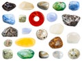 Collection of various agate natural gem stones Royalty Free Stock Photo