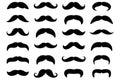 Black mustaches collection facial hair white background Royalty Free Stock Photo