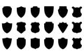 Black shield shapes collection emblem crest Royalty Free Stock Photo