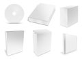 Collection of various blank white paper on white