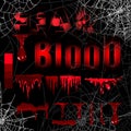 Collection various blood or paint splatters,Halloween concept,ink splatter background, isolated on black Royalty Free Stock Photo