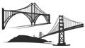 Collection of Various Bridge Silhouettes for Architectural Design, vector design Generative AI Royalty Free Stock Photo