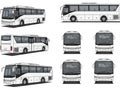 Collection of various bus designs from different angles Royalty Free Stock Photo