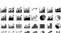 Collection of various business and financial chart icons Royalty Free Stock Photo