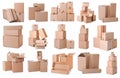 Collection of various cardboard boxes Royalty Free Stock Photo