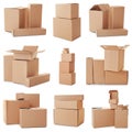 Collection of various cardboard boxes Royalty Free Stock Photo