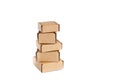 Collection of various cardboard boxes on white background Royalty Free Stock Photo