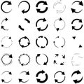 Collection of various circular arrow icons Royalty Free Stock Photo