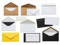Collection of various colored envelopes isolated on white background Royalty Free Stock Photo