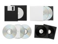A collection of various data storage media including floppy disks, cds, and dvds Royalty Free Stock Photo