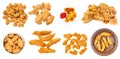 Collection of various deep fried chicken pieces Royalty Free Stock Photo