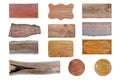 Collection of various empty wooden on white