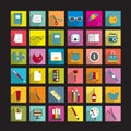 Collection of various flat icons.