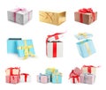 Collection of various gift boxes Royalty Free Stock Photo