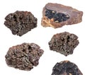 Collection of various Goethite stones isolated