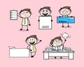 Collection Of Various Happy Poses Cartoon Professional Businessman