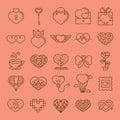 collection of various heart shaped icons. Vector illustration decorative design