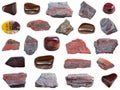 Collection of various Jaspillite stones isolated