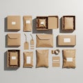Packaging options often used for eco-friendly branding and packagi Royalty Free Stock Photo