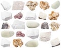 Collection of various limestone rocks isolated Royalty Free Stock Photo