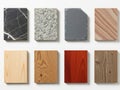 Collection of various material samples displayed in a grid Royalty Free Stock Photo