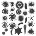 Collection of Hand-Drawn Microscopic Organisms, Detailed Illustrations of Diverse Microbes Royalty Free Stock Photo